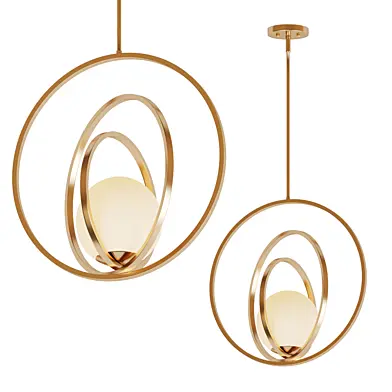 Wide Satin Brass Pendant Light