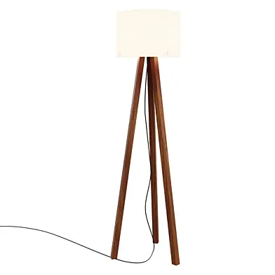 Торшер    Sleek Wood Modern Tripod Floor Lamp   напольный светильник