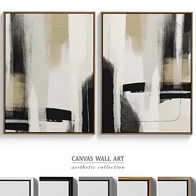 Abstract Neutral Wall Art C-381