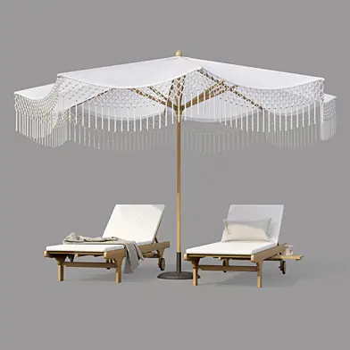 Umbrella Patio Parasol and Timber Sun Lounge - Harpers projects