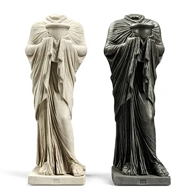 Woman with vase sculpture