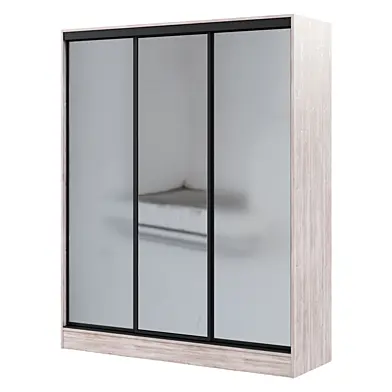 Шкаф-купе 3-дверный Blanc 184,3х230х60 см, дуб табачный, белый