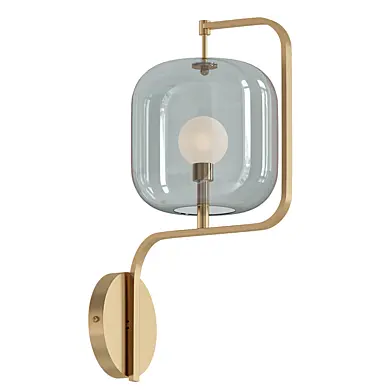 Cyan LED Wall Decor in Aged Brass