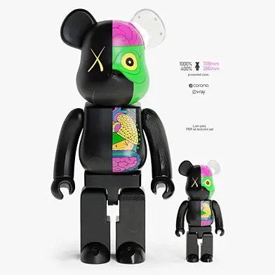 Bearbrick / KAWS Dissected Companion Black (2010)