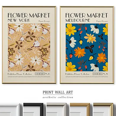 Flower Market Colorful Poster Wall Art P-574