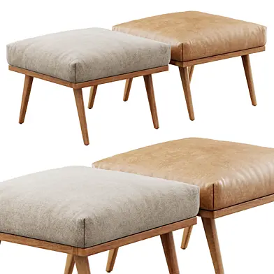 Cavett Wood Frame Ottoman Сrate&Barrel