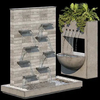Waterfall fountains cascade 02