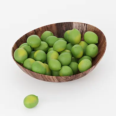 BN Wooden bowl with lemons