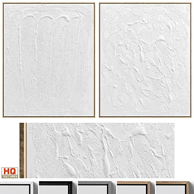 Large Abstract White Textural Plaster Wall Art C-504