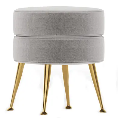 Pietro Mid Century Round Ottoman