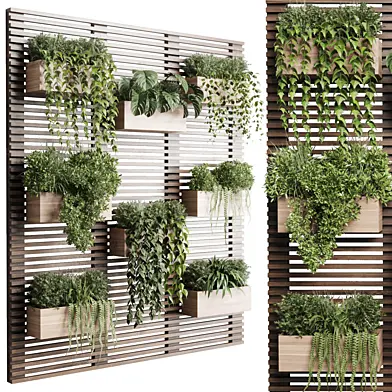 plants set partition in wooden frame - Vertical graden wall decor box 26