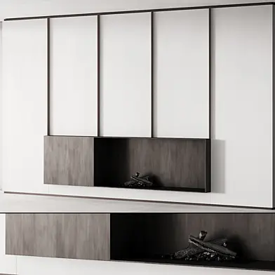 153 fireplace decorative wall kit 02 minimal clean metall 02