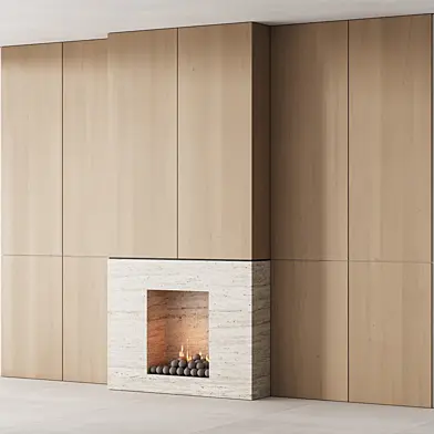 159 fireplace decorative wall kit 05 minimal wood travertine 00
