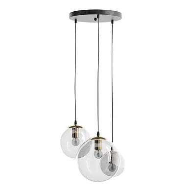 3 Light Pendant Lamp Clear Glass LADON