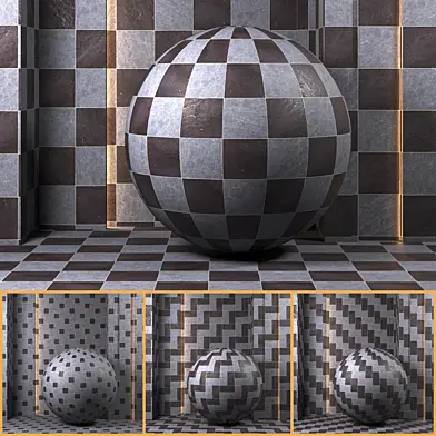 (4k)(4 patterns) Floor Tile set 01-(Seamless, PBR)