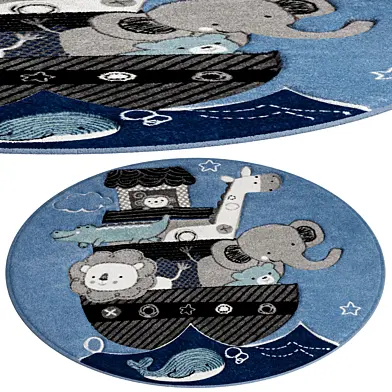 Glantz Animal Print Area Rug in Blue