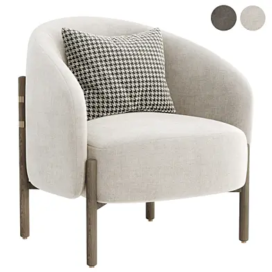 Oak column armchair