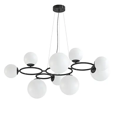 4 Rings Chandelier Black