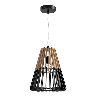 Pendant Lamp Light Wood Black CAVALLA