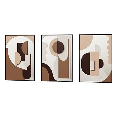 Настенное панно Modern Wall Decor for Living Room Abstract Art Painting with Frame in Brown Настенный декор