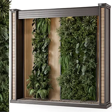 Indoor Wall  Vertical Garden in Wooden Base - Set 1146
