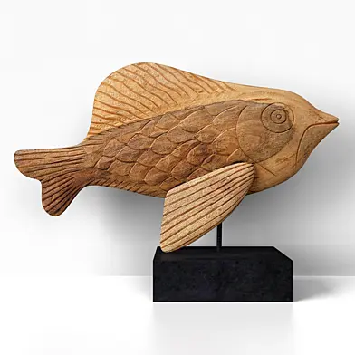 Hand-Carved Mango Wood Fish