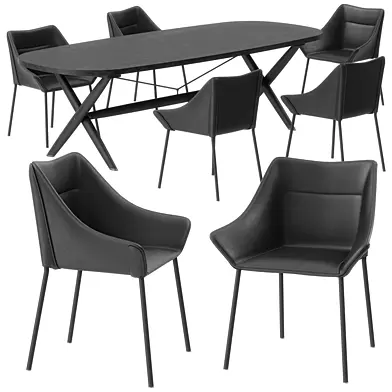 Boma table Haiku chair set by Flexform