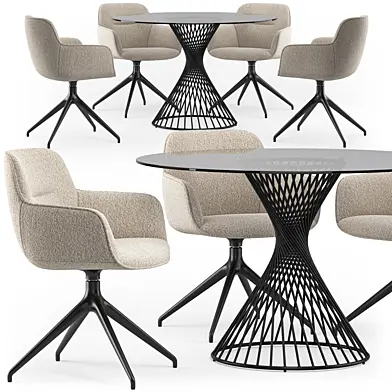 Calligaris Vortex table Cocoon armchair set_01