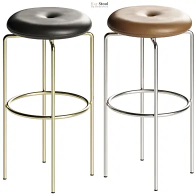 Bassam Leather Bar Stool Brown and Black