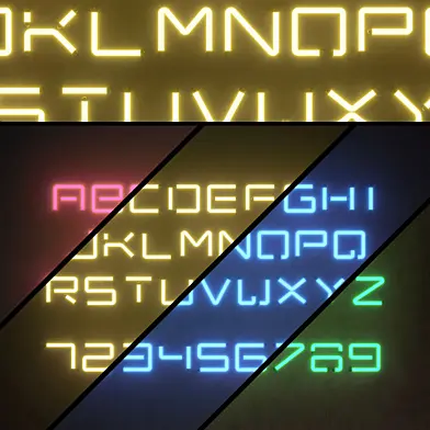 Light modules Set 72 Neon Alphabet
