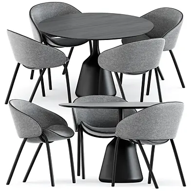 Folium dining chairs and Coin table by Wendelbo
