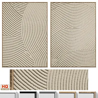 Mid-Century Olive Relief Plaster Wall Art C-703