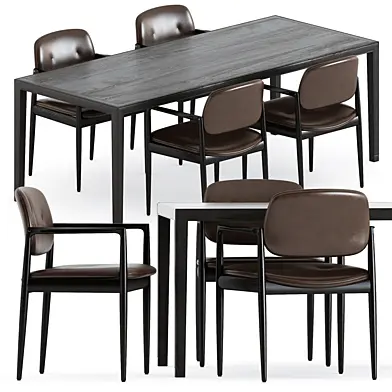Yoko dining chair by Minotti and Zhang table by Timeandstyle
