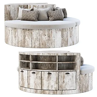 Eric Wooden Round Restaurant Sofa SD23 by Bpoint Design / Деревянный круглый ресторанный диван