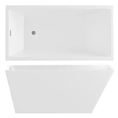 Wyndham Collection Hannah 59" Free Standing Acrylic Soaking Tub with Reversible Drain, Drain Assembly, and Overflow