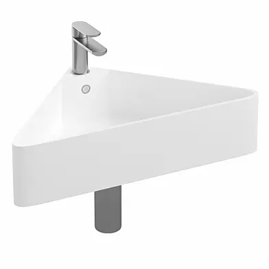 Arezzo Corner Cloakroom Basin 1TH - Gloss White