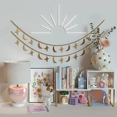 Girl pink decor set