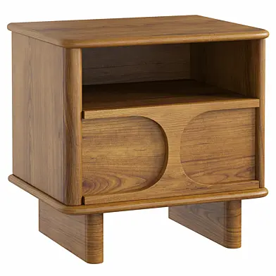 Wes Wood Nightstand with Drawer