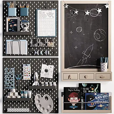 Ikea SKADIS Pegboard with Chalkboard for Teenagers and Kids 03