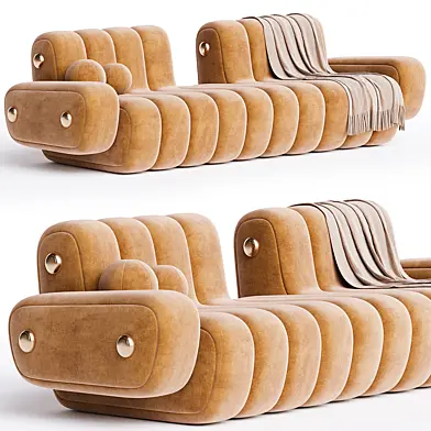 21st Century Dakota Sofa Armrest Aged Brushed Brass Nobuck