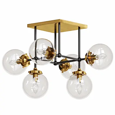 Elk Boudreaux  Chandelier In Matte Black And Antique Gold