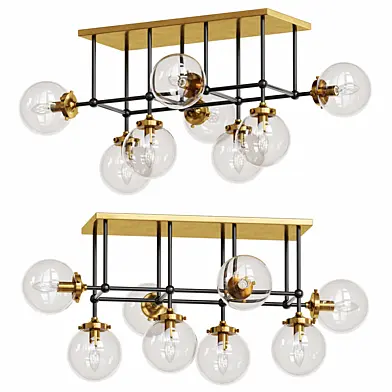 Elk Boudreaux  Chandelier In Matte Black And Antique Gold