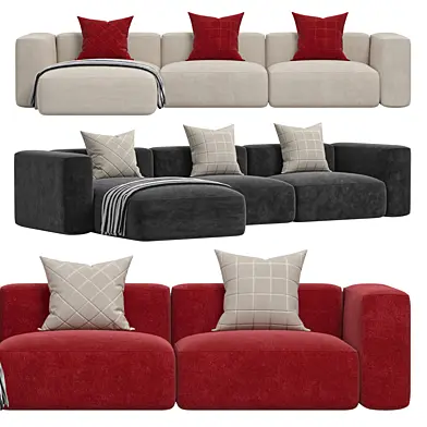 ROSSO 3 SEAT SOFA LOUNGE LEFT