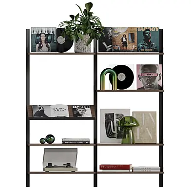 Decorative shelf with vinyl records 2