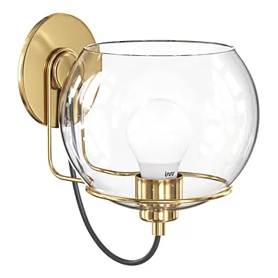 Rest Large Clear Glass Brass Wall Sconce