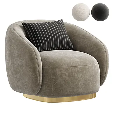 Cream Upholstered Swivel Armchair
