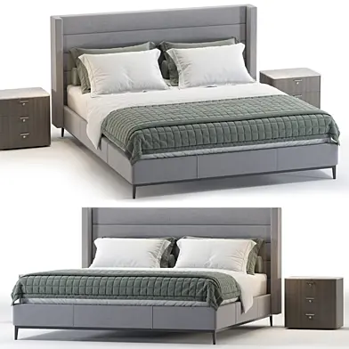 RH ITALIA FABRIC HORIZONTAL CHANNEL SHELTER PLATFORM BED