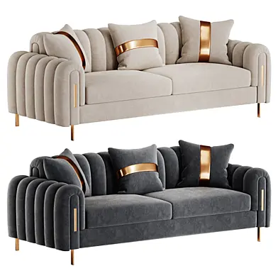 FH 3002 Brass Line Sofa Set