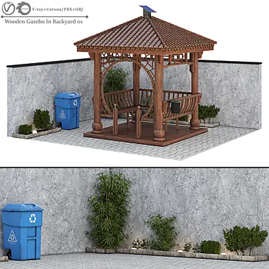 Wooden Gazebo In Backyard 01