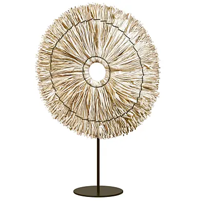 Natural Round seagrass leaves sculpture table decor